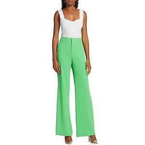 Alice + Olivia Deanna High waist Wide Leg Pants in Garden Green